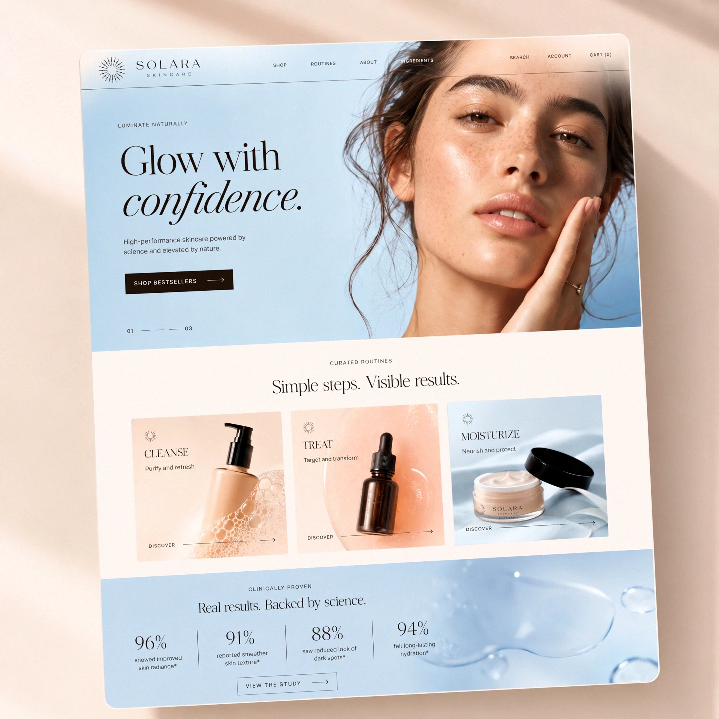 Solara Skincare - Main Hero Preview